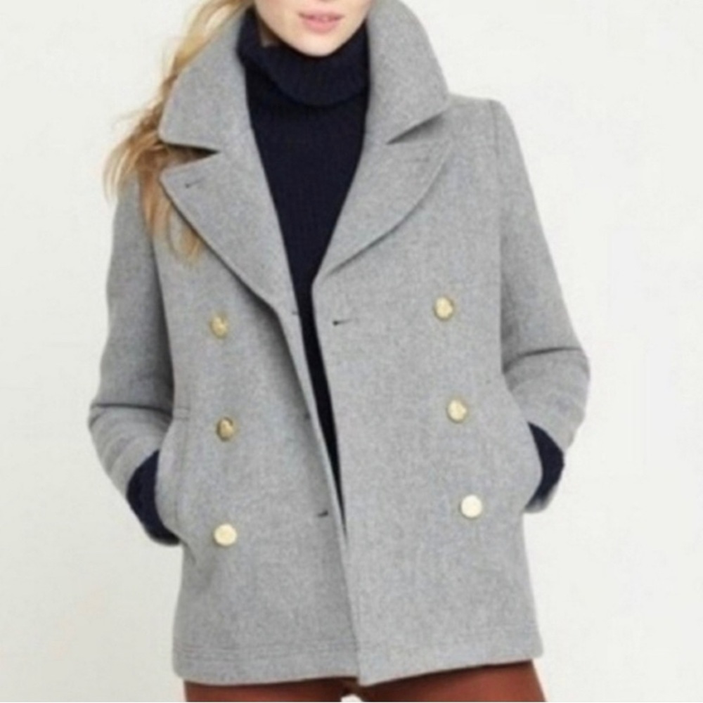 J Crew Stadium Cloth Grey double breasted coat